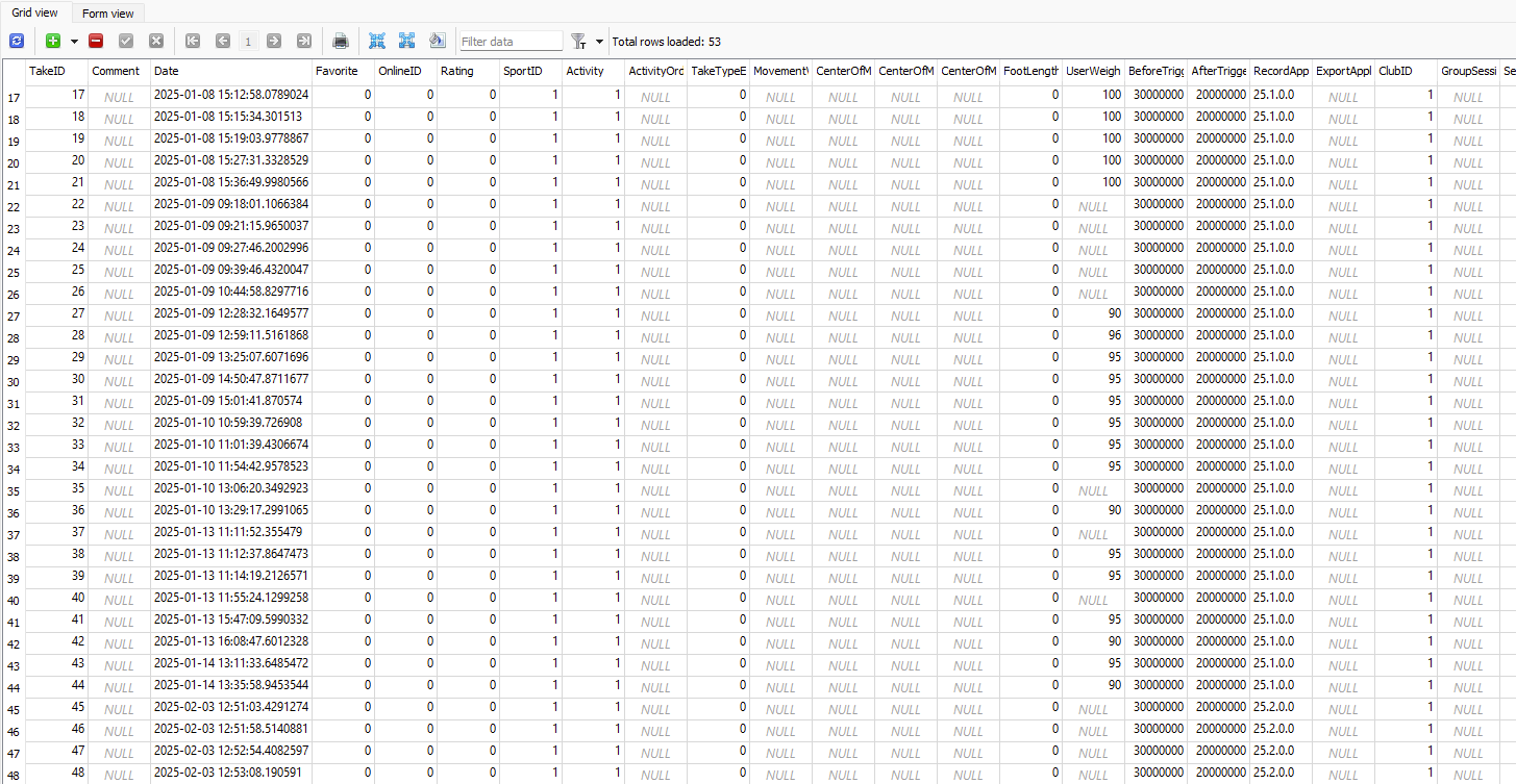Additional current database screenshot