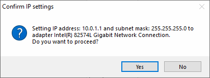 Επιβεβαίωση ρύθμισης IP κάρτας δικτύου