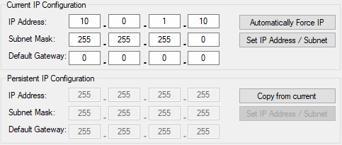 Εισαγωγή διεύθυνσης IP κάμερας στο GigE Configurator