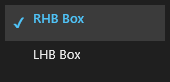 The station menu listing RHB Box, ticked, and LHB Box